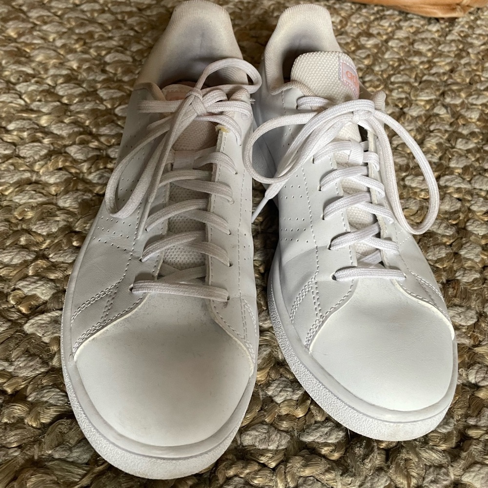 Stan Smith - all white with a bit of salmon colored detailing